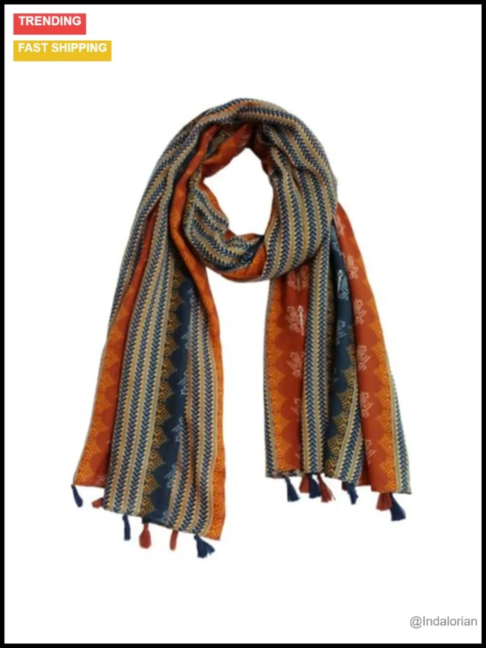 Lightweight Floral Printed Fringed Shawl Wrap Scarf